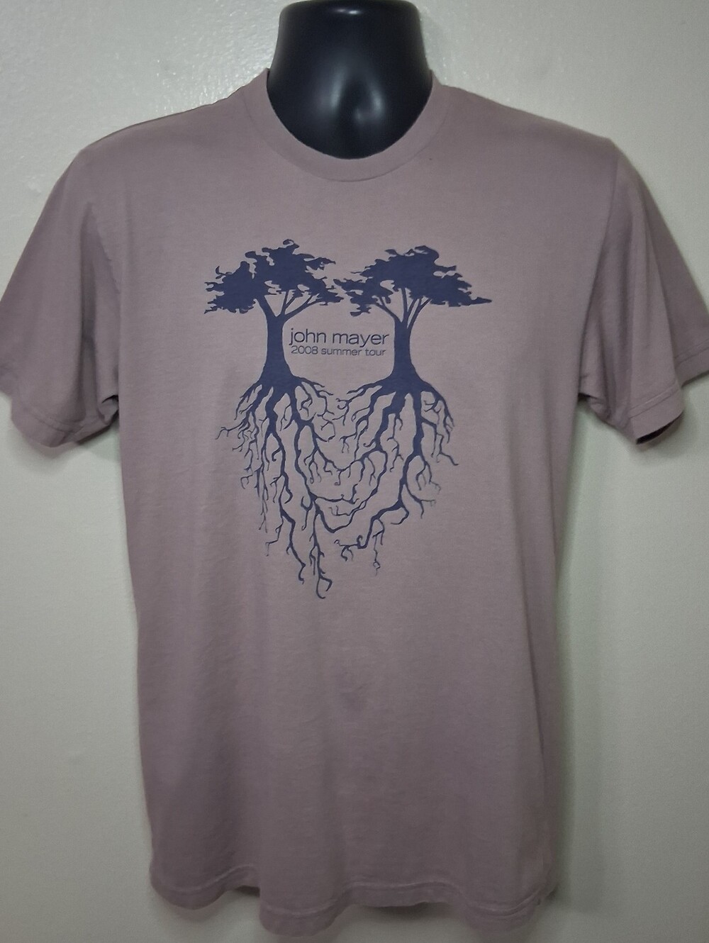 Vintage 2008 John Mayer Adult Medium Band T-shirt Summer Tour Concert Tee Brown